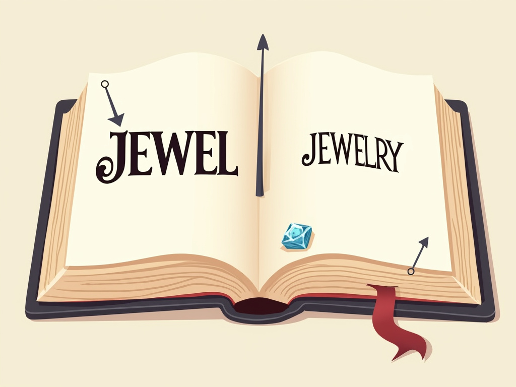 Dictionary page showing the word evolution from jewel to jewelry.