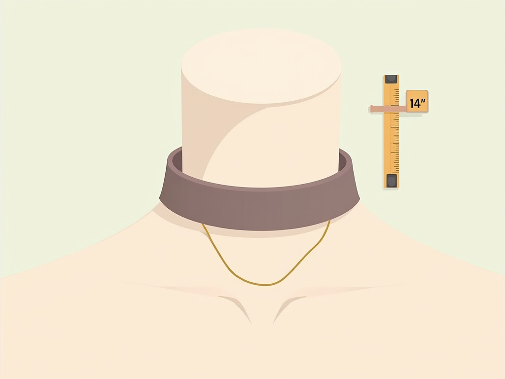 How neck shape affects choker fit: wide vs. thin necklace comparison at 14 inches.