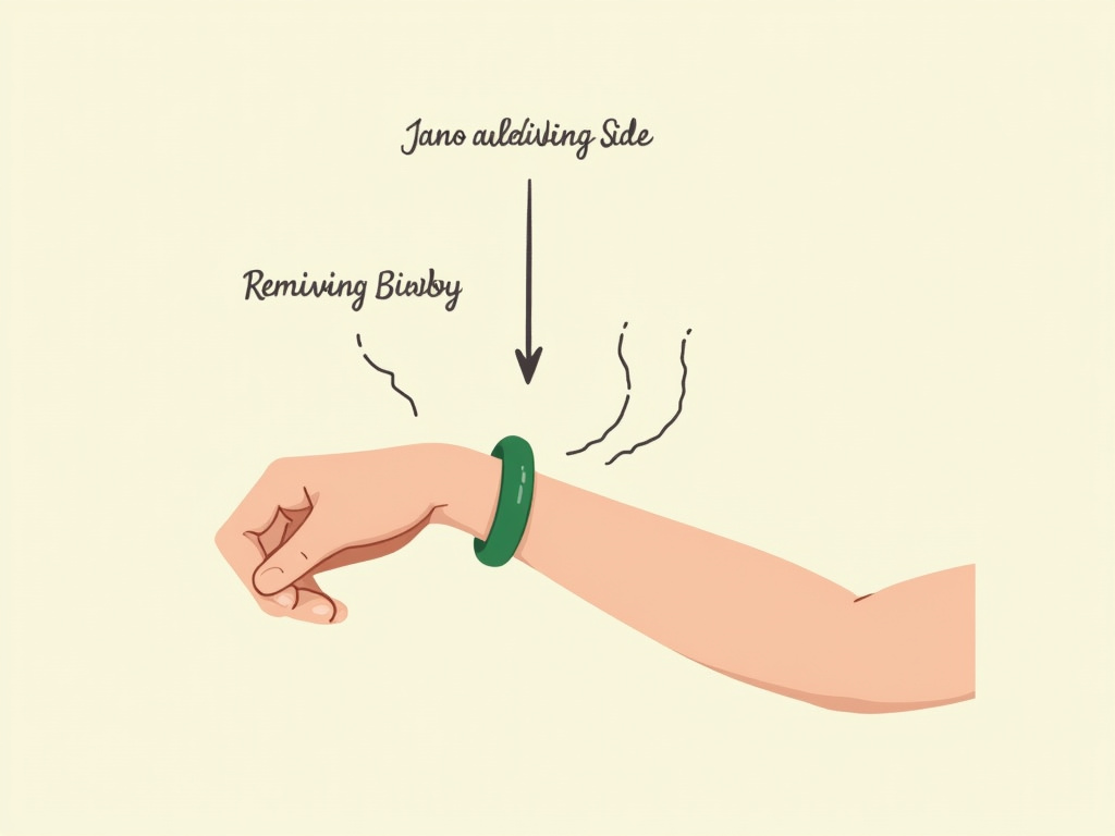 Proper way to wear a jade bracelet on the left wrist for energy flow.