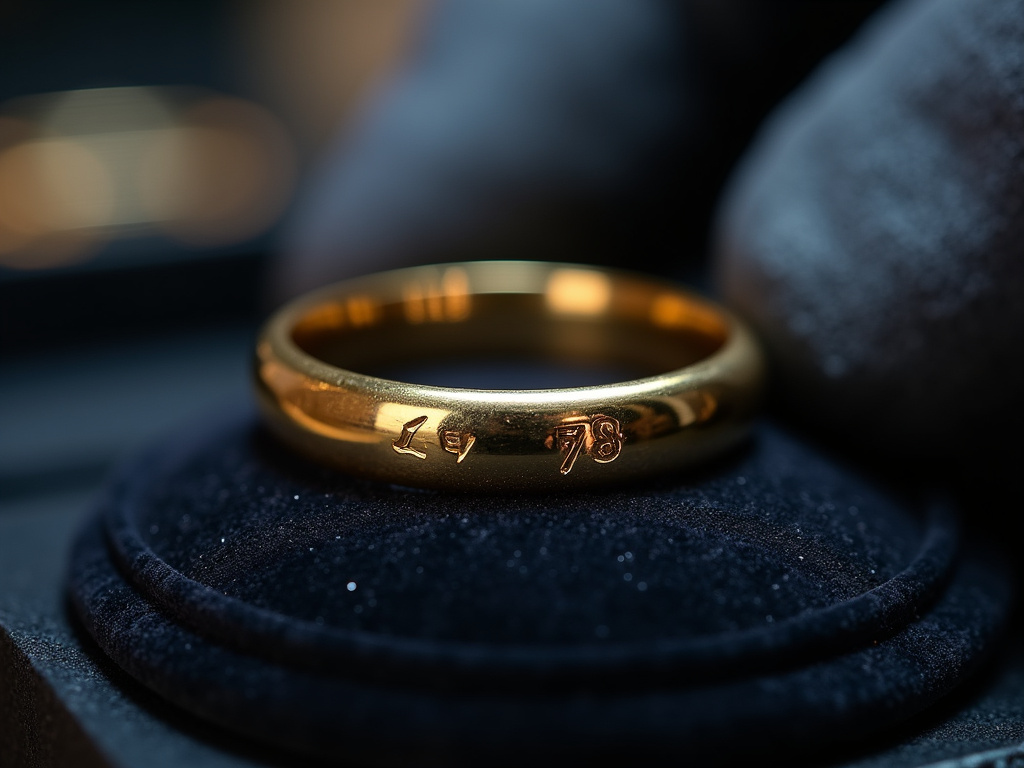 Close-up of an Italian gold ring hallmark showing 750 and 1 AR code.