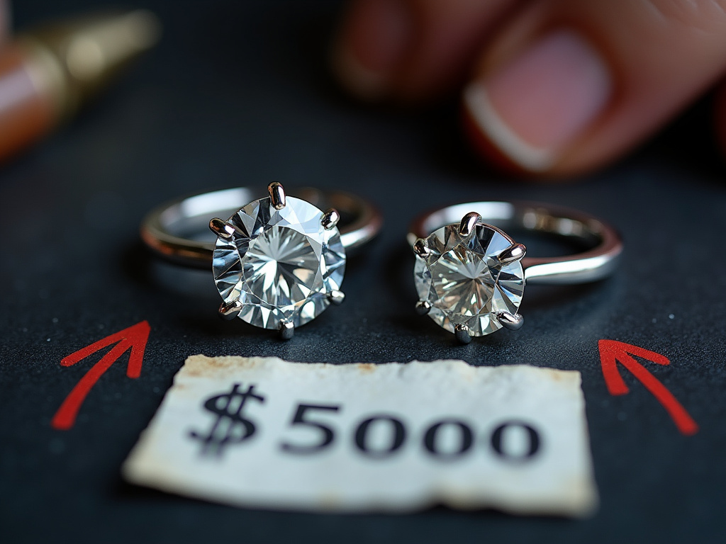 Lab-grown versus natural diamond size comparison on a five-thousand dollar engagement ring budget.