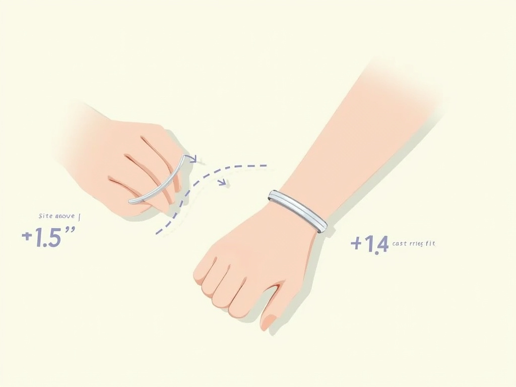 Snug versus drape fit comparison for a diamond tennis bracelet on a wrist.