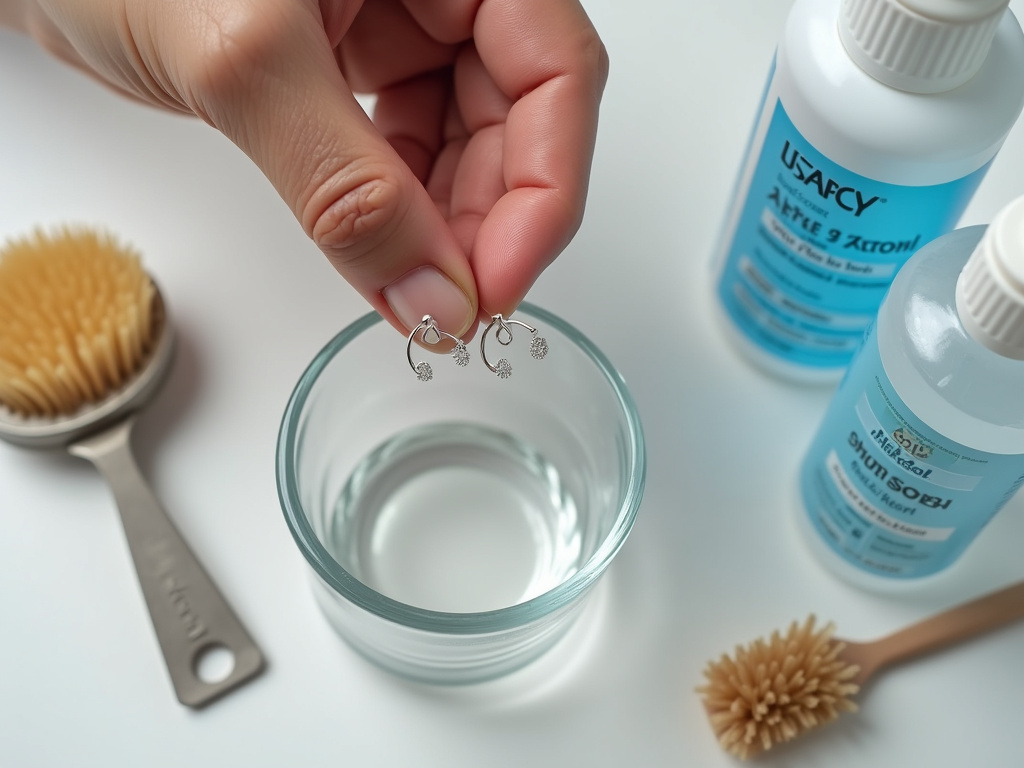 Safer alternatives to hydrogen peroxide for cleaning and disinfecting earrings.